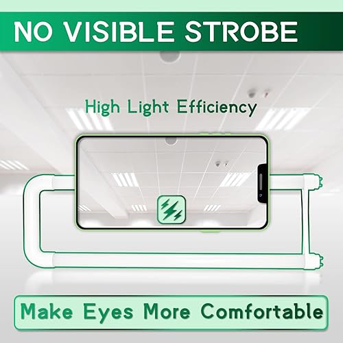 Miniatura 5 de Tubo de luz LED de curva en U, 20 W (equivalente a 32 W), 2200 lm de alto brillo, luz diurna de 5000 K, potencia de doble extremo, derivación de