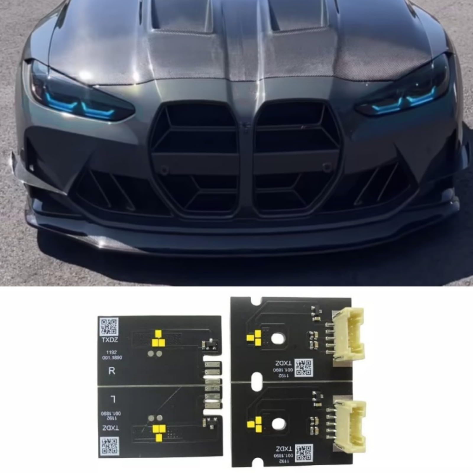 4pcs Angel Eye LED Boards Fit For 2021 2022 2023 BMW 4 Series G22 G26 G82 M4 G80 M3 Headlight Daytime Running Light, Golden Eye LED Headlight DRL Chips (Ice Blue, LED Headlight)