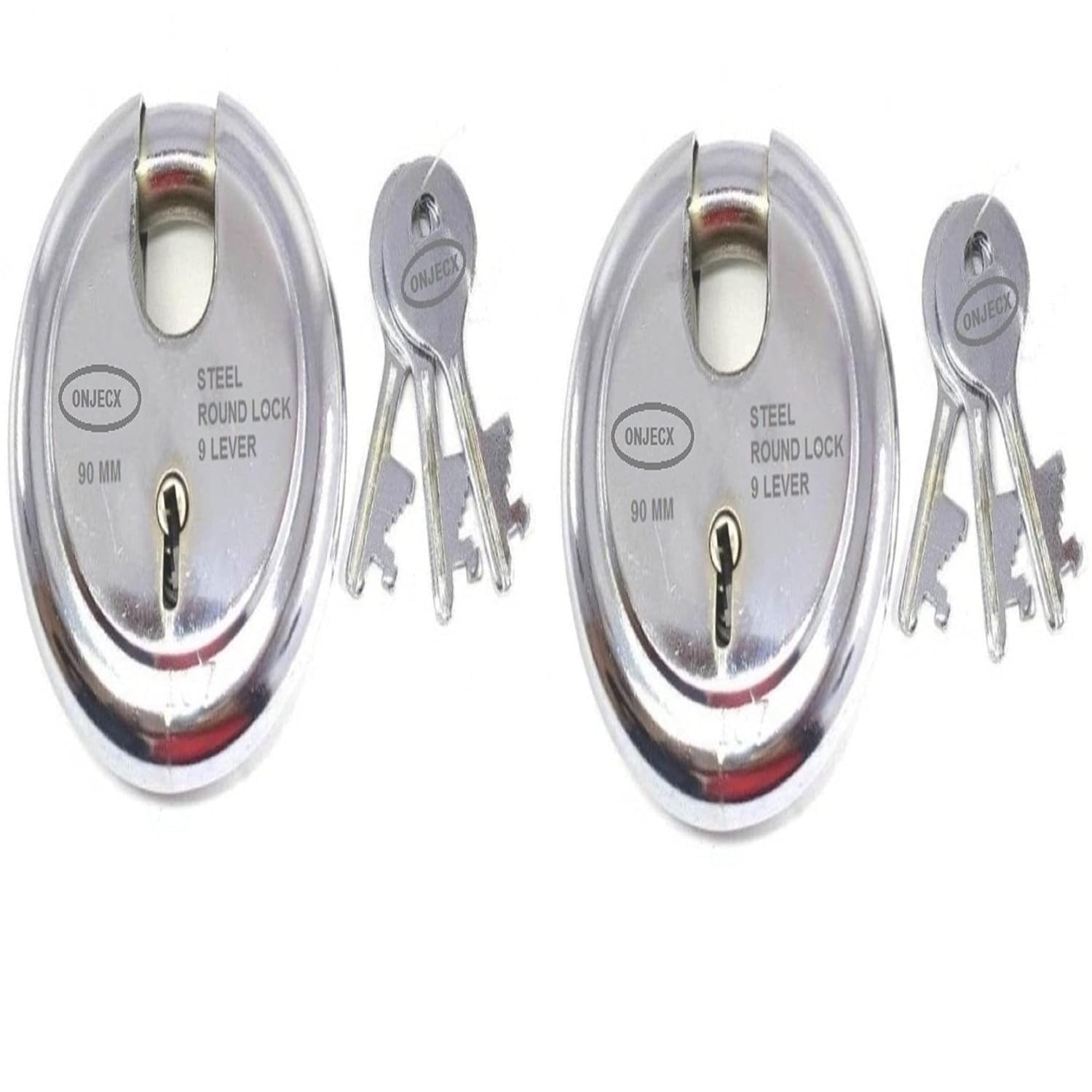 Steel Primium Range Lock 9 Levers 90 mm Heavy Duty Padlock, Sutter, Round Long Life Durable with 3 Keys for Main Gate, Office Door, Shop Shutter, Pack of 2 pcs (RPL90)-image-40