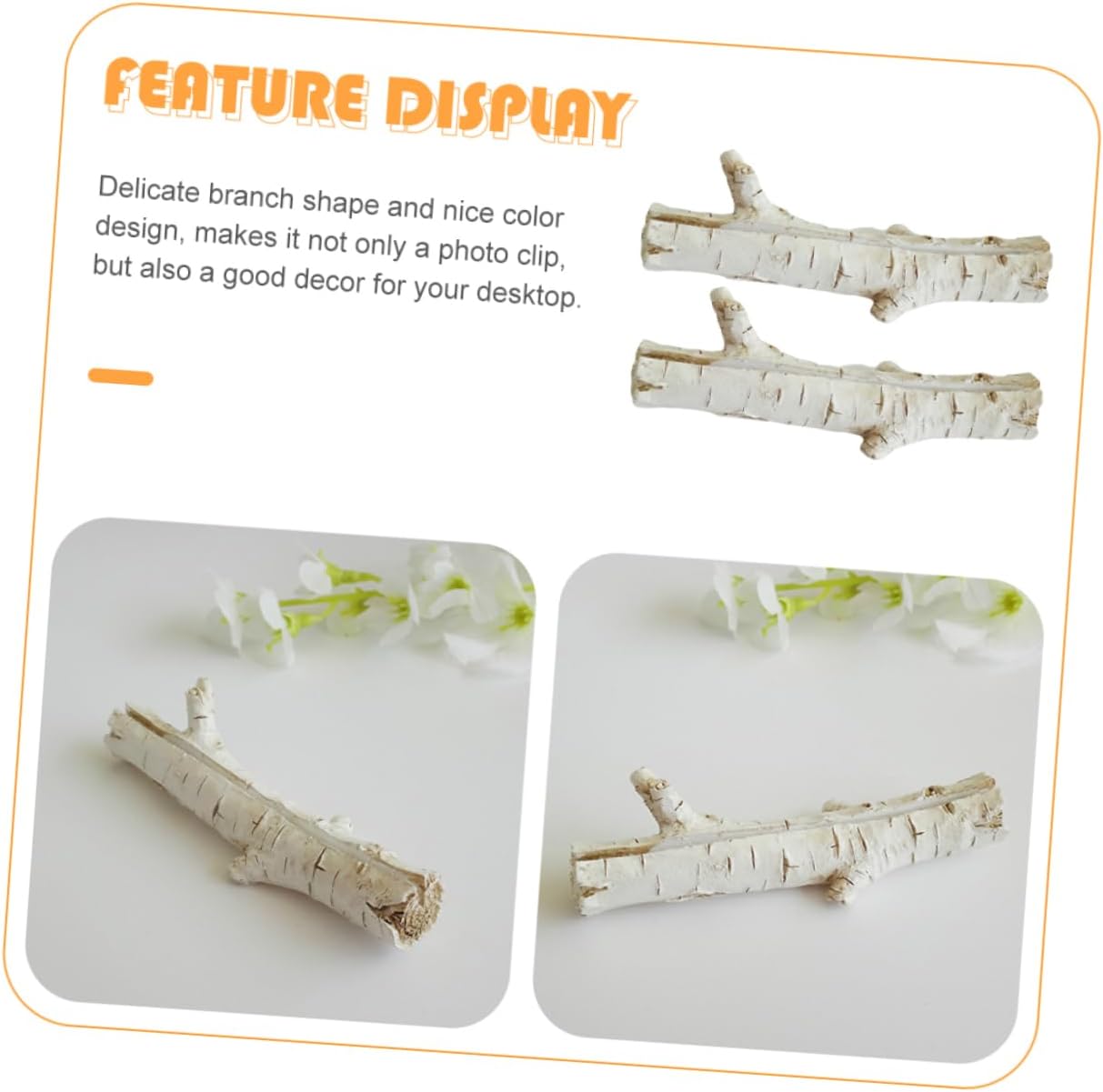 2 Pcs Branch Shape Memo Holder Mini Resin Photo Clips for Desk Creative Note Holder for Weddings Offices Parties and Home Decor Lightweight and Portable Design