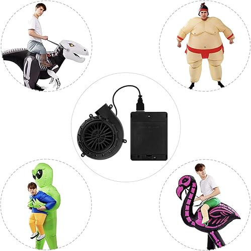 Miniatura 7 de Mini ventilador de disfraz negro para disfraz inflable de dinosaurio de Halloween (versión mejorada)