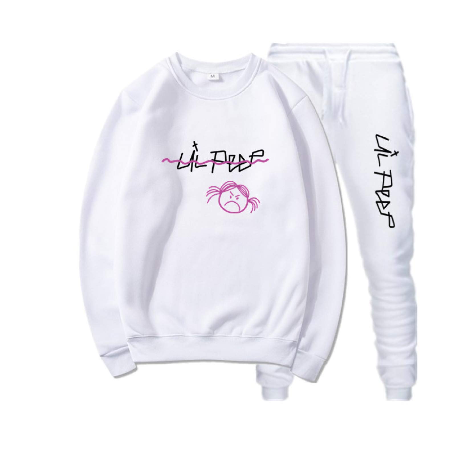 lil peep joggers Bluza Spodnie dresowe ciepłe bluzy z okrągłym dekoltem Męskie bluzy z okrągłym dekoltem Biały S