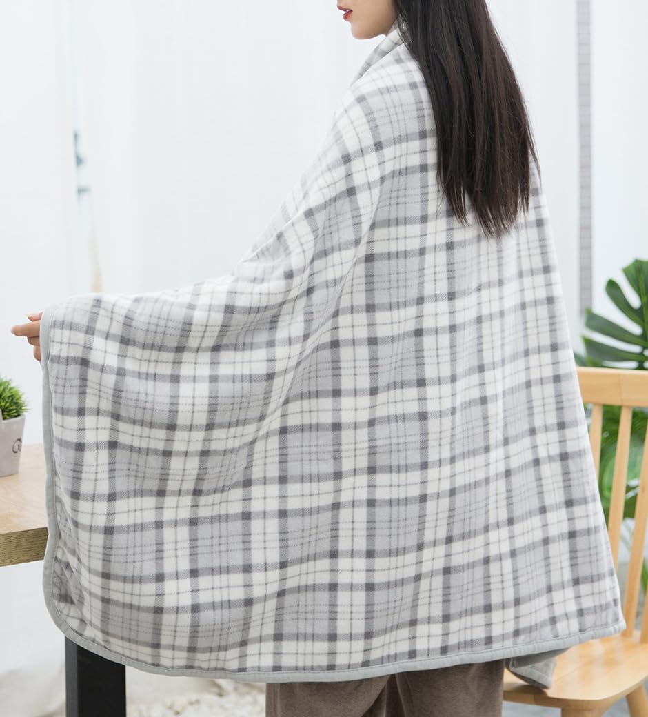 Femme Poncho Polaire Plaid Châle Polaire Cape Chaud d'hiver avec Boutons Couverture à Carreaux Poncho Châle Femme Écharpe Cape Épaissie Elégant Chaud Hiver Grand Taille Foulard