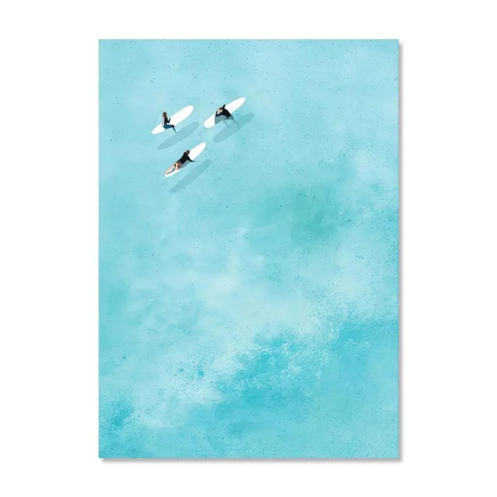 Affiche marine bleue requin-baleine art mural peinture sur toile salon 40x60cm
