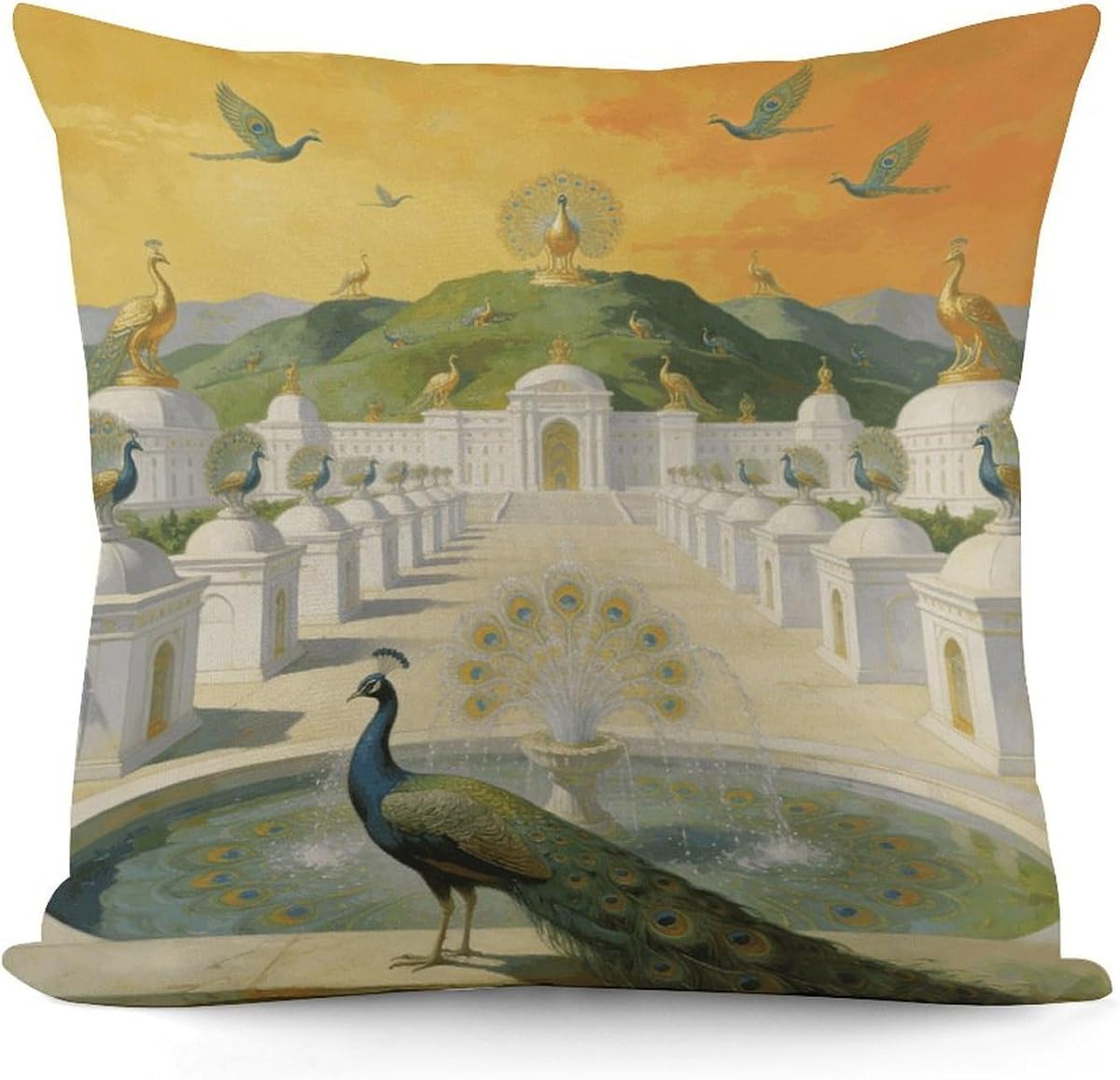 Funda de almohada con diseño de pavo real Utopia, suave y cuadrada, funda de almohada decorativa para casa de campo, funda de almohada moderna, funda de almohada para decoración del hogar, cama, sofá, sala de estar, 18.0 x 18.0 in