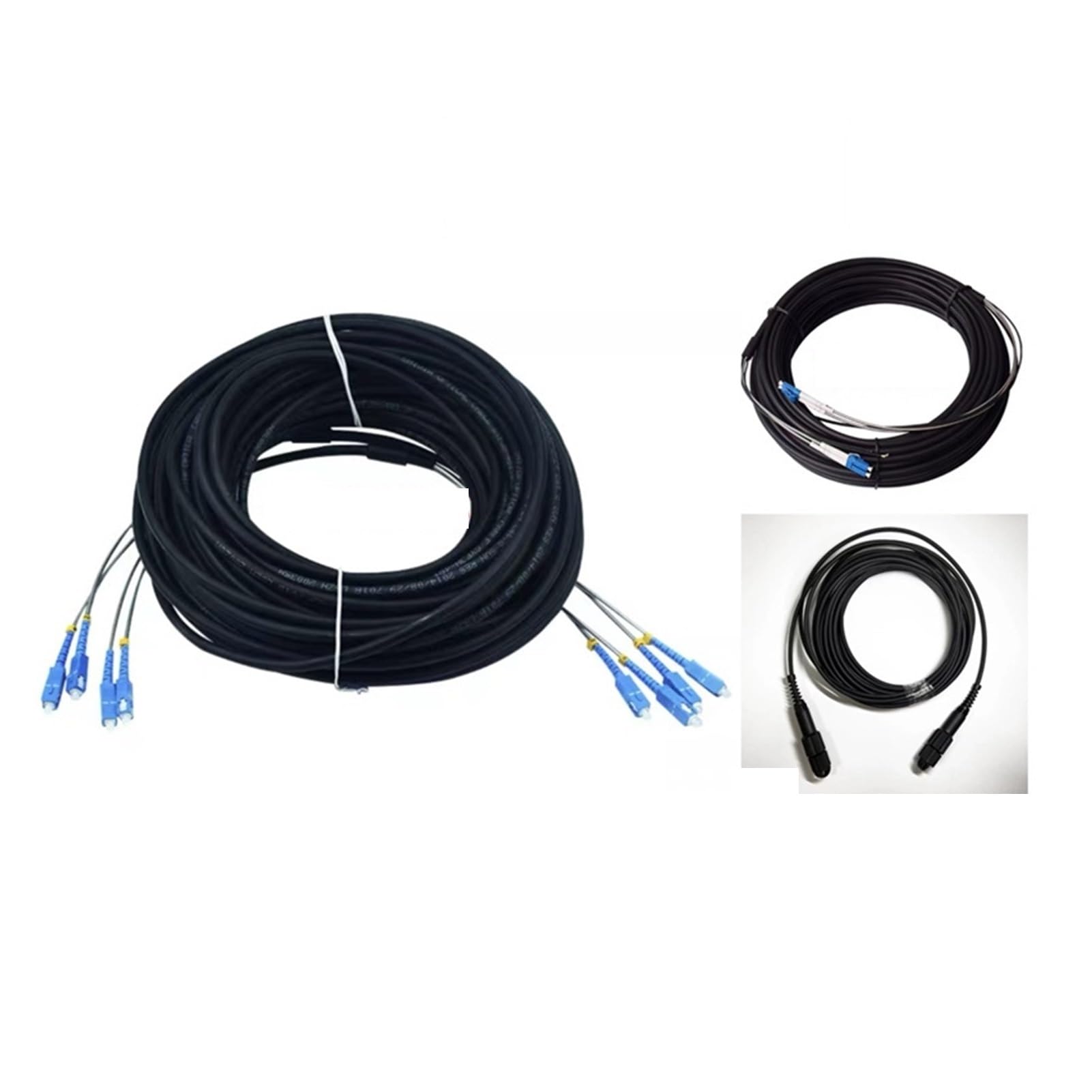 Cordon de raccordement extérieur 200 m 2/4 conducteurs 7,0 mm 2C 4C CPRI LC SC FC SM DVI câble blindé à Fibre Optique FTTH étanche 2 conducteurs(SC/A-SC/A,4C SM Out connecter)