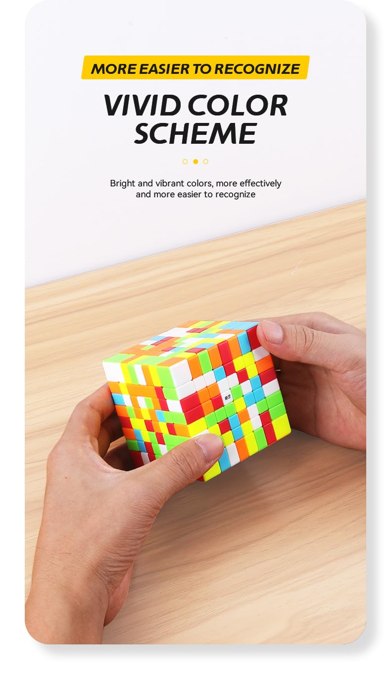 Bukefuno QY 8 x 8 Cubo de Rubik sin pegatinas Speed Magic Cube Puzzle 2021 QY 8 x 8 x 8 70 mm Puzzle Cubo QY 8 x 8 Speed Cube