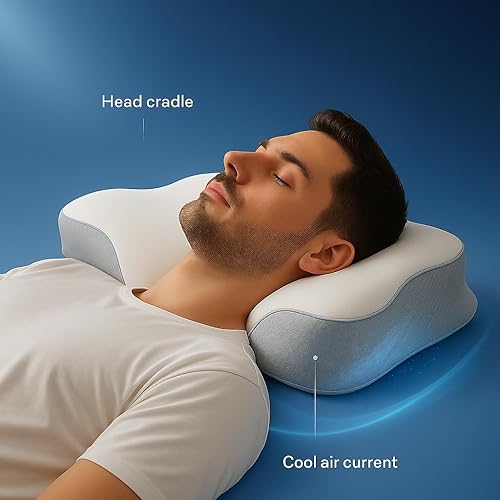 Miniatura 3 de Almohada ortopédica cervical  Soporte ergonómico de espuma viscoelástica para el cuello para aliviar el dolor, personas que duermen de lado y