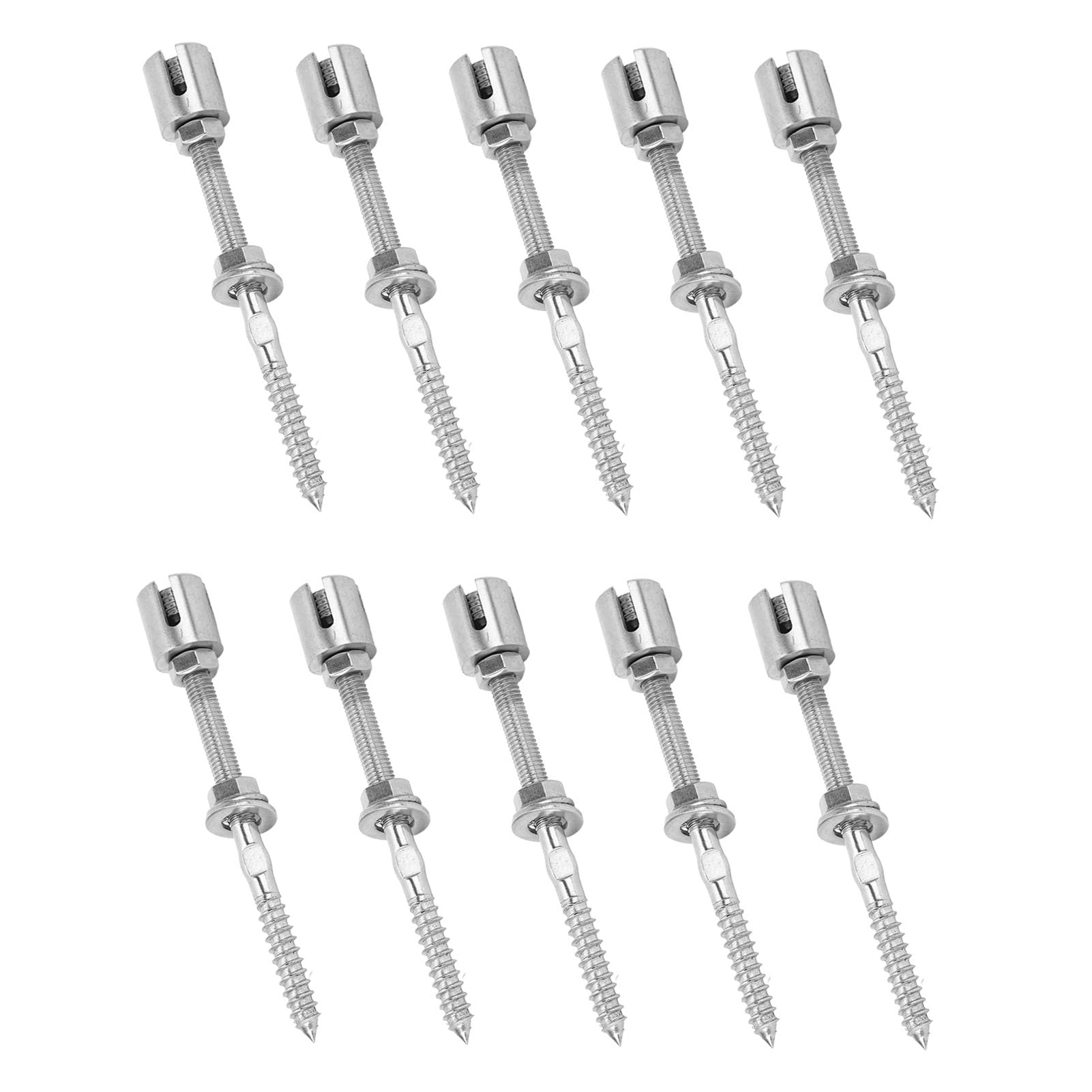 Morsetti per Cavi Incrociati, Morsetti per Cavi Incrociati in Acciaio Inossidabile 316, 10 Pezzi Funzionamento Semplice Lunga Durata per Applicazioni su Ringhiere (4mm)