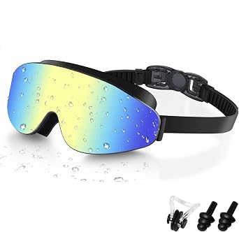 Kids Swim Goggles, Polarized Swimming Goggles for Kids, Wide View Anti-Fog No Leaking Swim Glasses for Age 4-16