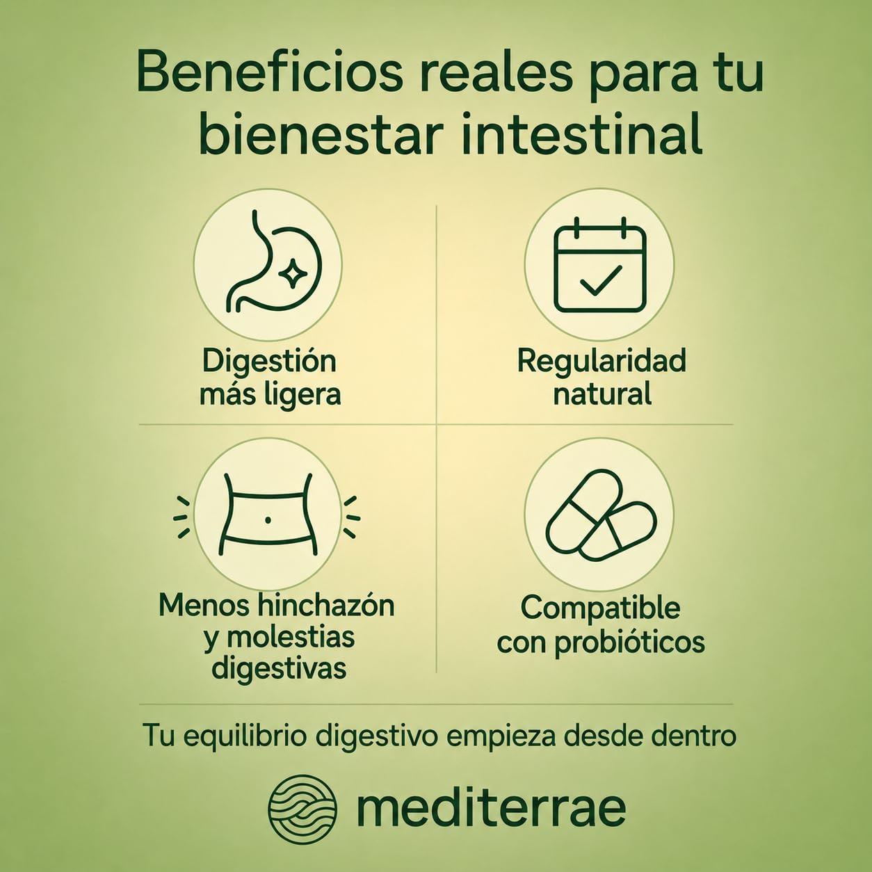 Prebiótico Intestinal | Cápsulas Vegetales con Inulina - FOS para Digestión Ligera, Confort Digestivo y Menos Hinchazón. Fibra prebiótica para Flora Intestinal y Potencia el Efecto de Probióticos