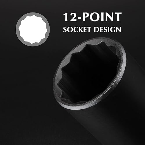 Miniatura 20 de EMENTOL Juego de llaves de impacto profundo de 4 piezas, 1/2 pulgada, CR-MO, 12 puntos, métrico, eje profundo eje juego de llaves de impacto - 1.181