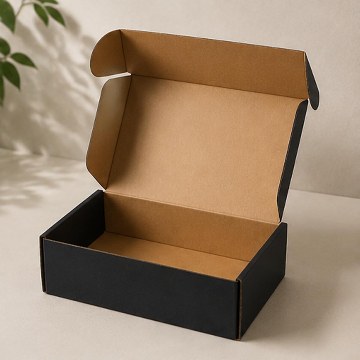 Plain Black 3 Ply Flap Corrugated Box Recyclable Cardboard Mailer for Packaging & Shipping, 25, 7X5X2.5-image-33