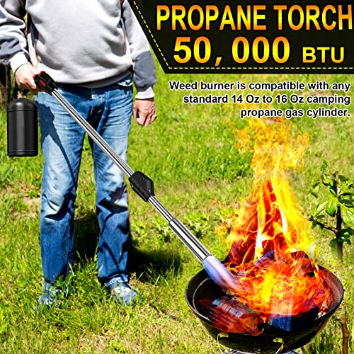Gtonksye-Propane-Torch-Weed-Burner-KitBlow-TorchDual-purpose-multifunctional-gardening-outdoor-weed-burner-with-push-button-Igniter-and-98-ft-hoseFuel-Not-Included