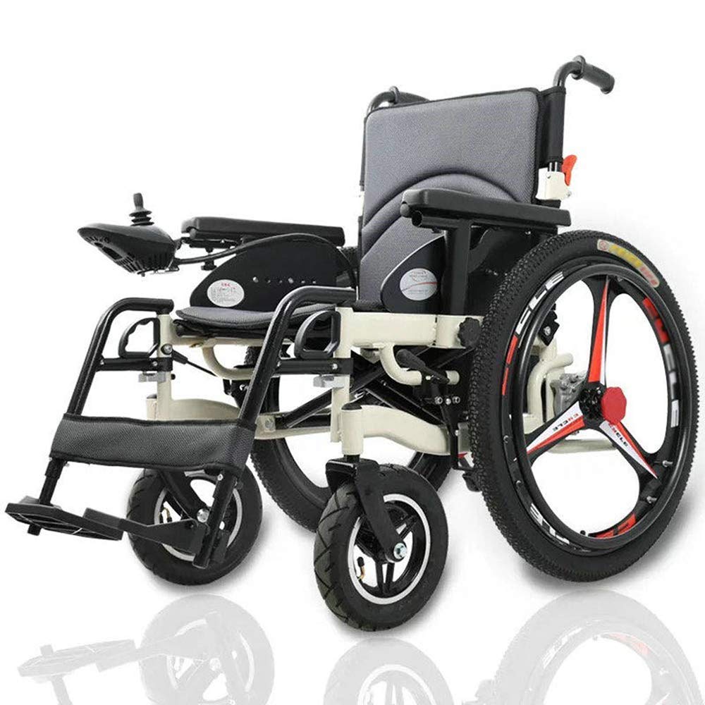 Sedia a rotelle Portatile Pieghevole in Lega di Alluminio Leggera, Sedia a rotelle da Viaggio Leggera, con azionamento Elettrico o utilizzo Manuale