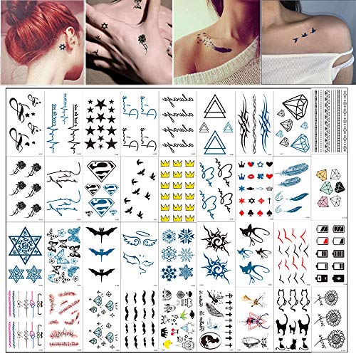 Buy EBANKU 60 Sheets Fake Tiny Temporary Tattoos Sticker, Waterproof
