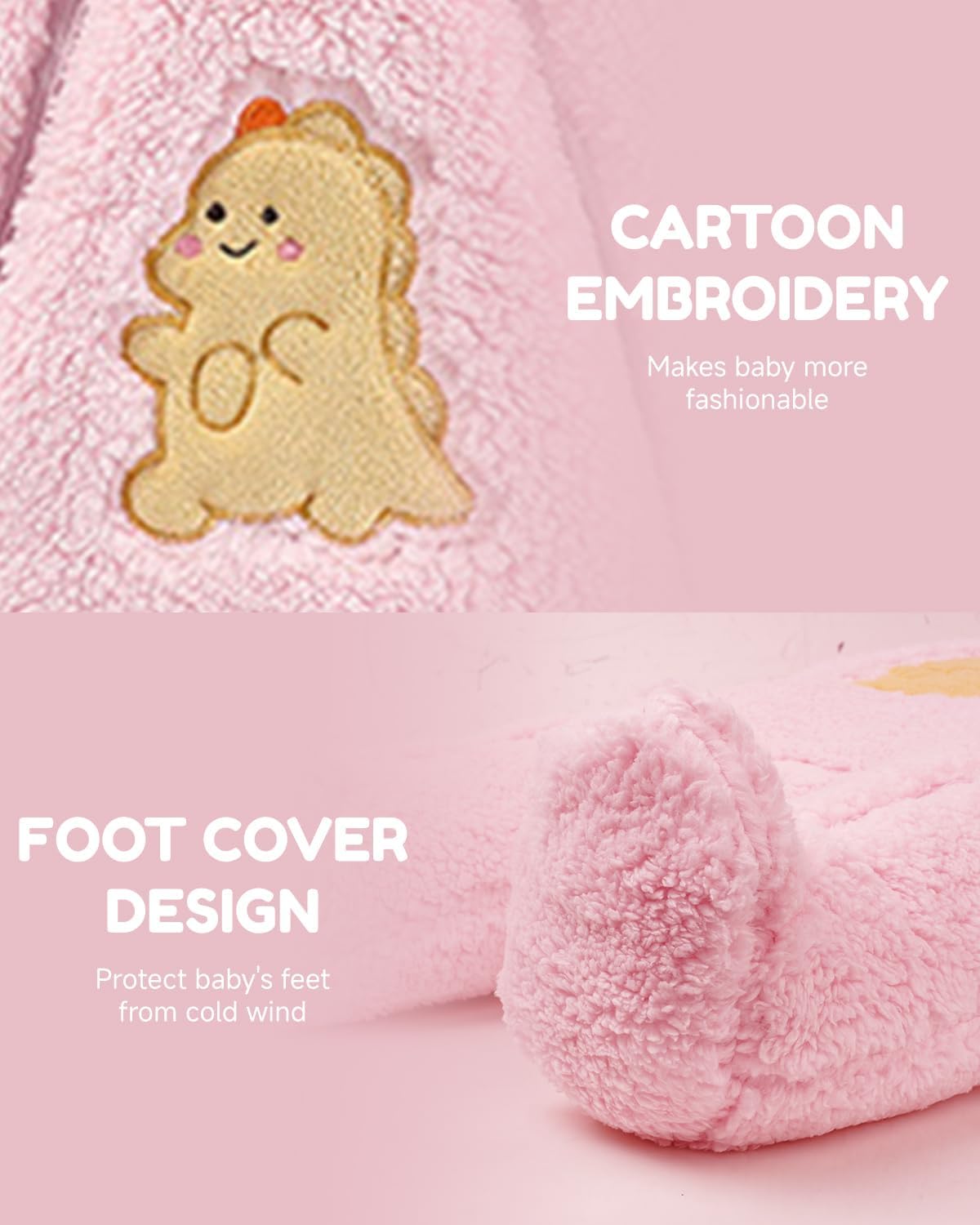 JiAmy Newborn Baby Winter Hooded Romper, Cartoon Zipper Footie Snowsuit Jumpsuit Outfits,Winter Coat Toddler Clothes - Image 6