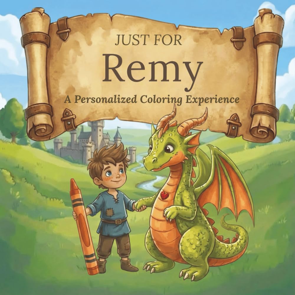 Just for Remy: A Personalized Coloring Experience: 50 total coloring pages | 28 coloring pages featuring Remy's name | 22 coloring pages themed for boys (Personalized Coloring Book Series)