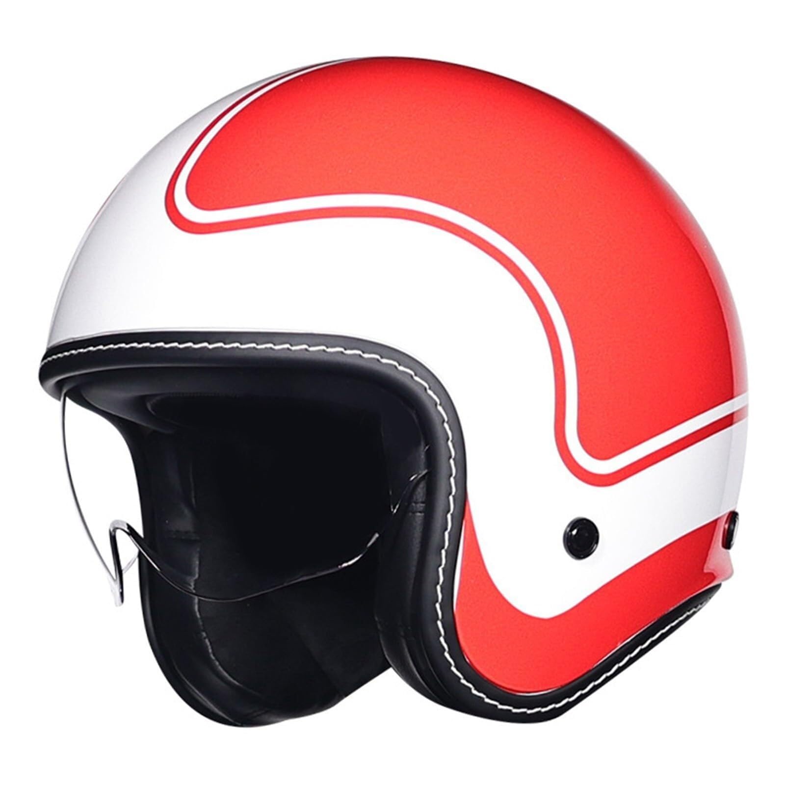 Klasyczny Kask Jet Certyfikat ECE 22.06 & Atest DOT, Dopuszczony do ruchu Kask Motocyklowy Retro Otwarty z Blendą Przeciwsłoneczną, Odpinany Daszek, Klamra Mikrometryczna