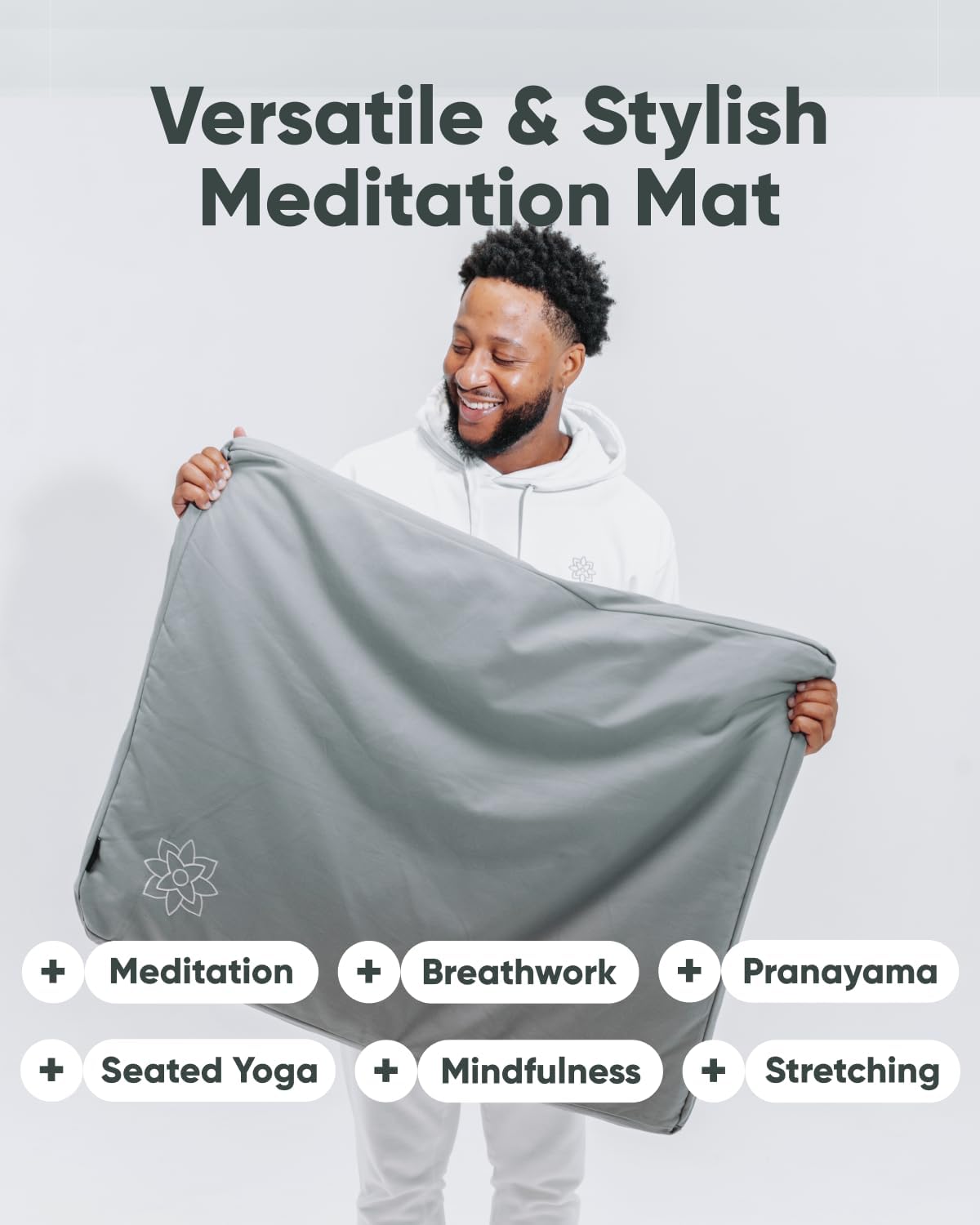 Mindful & Modern Zabuton Meditation Mat - Cotton Filled Yoga and Meditation Pad - Zabuton Meditation Cushion for Kneeling and Sitting Support - Large Rectangular Sitting Floor Pillow for Bench or Zafu