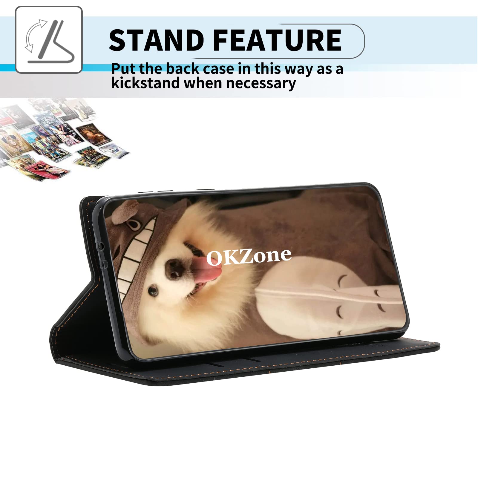 Cover compatibile con Motorola Moto E13, Premium Pelle Flip Libro