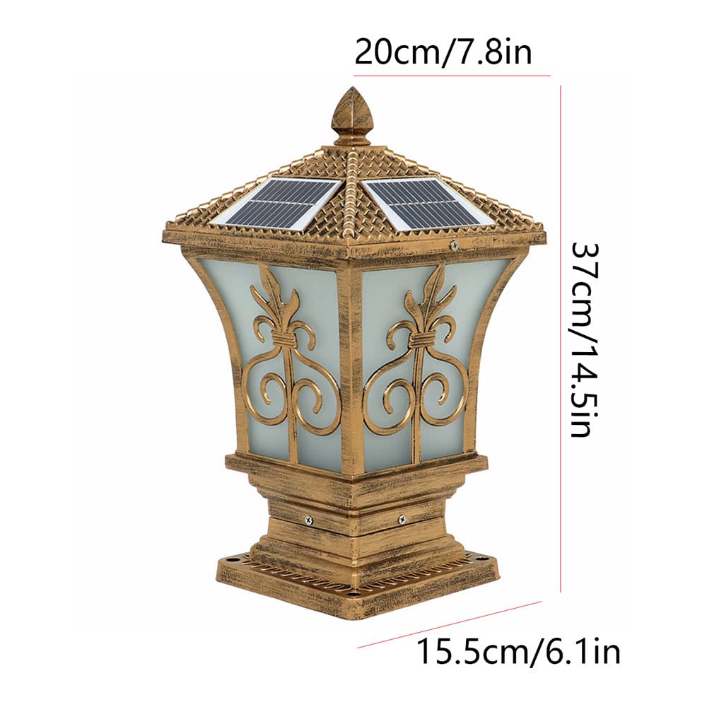 Lampy solarne, Oświetlenie Czołowe Do Wodoodpornej Zewnętrznej Części Ogrodzenia Ogrodowego LHead Werandy Tarasowej(Dark,20cm)