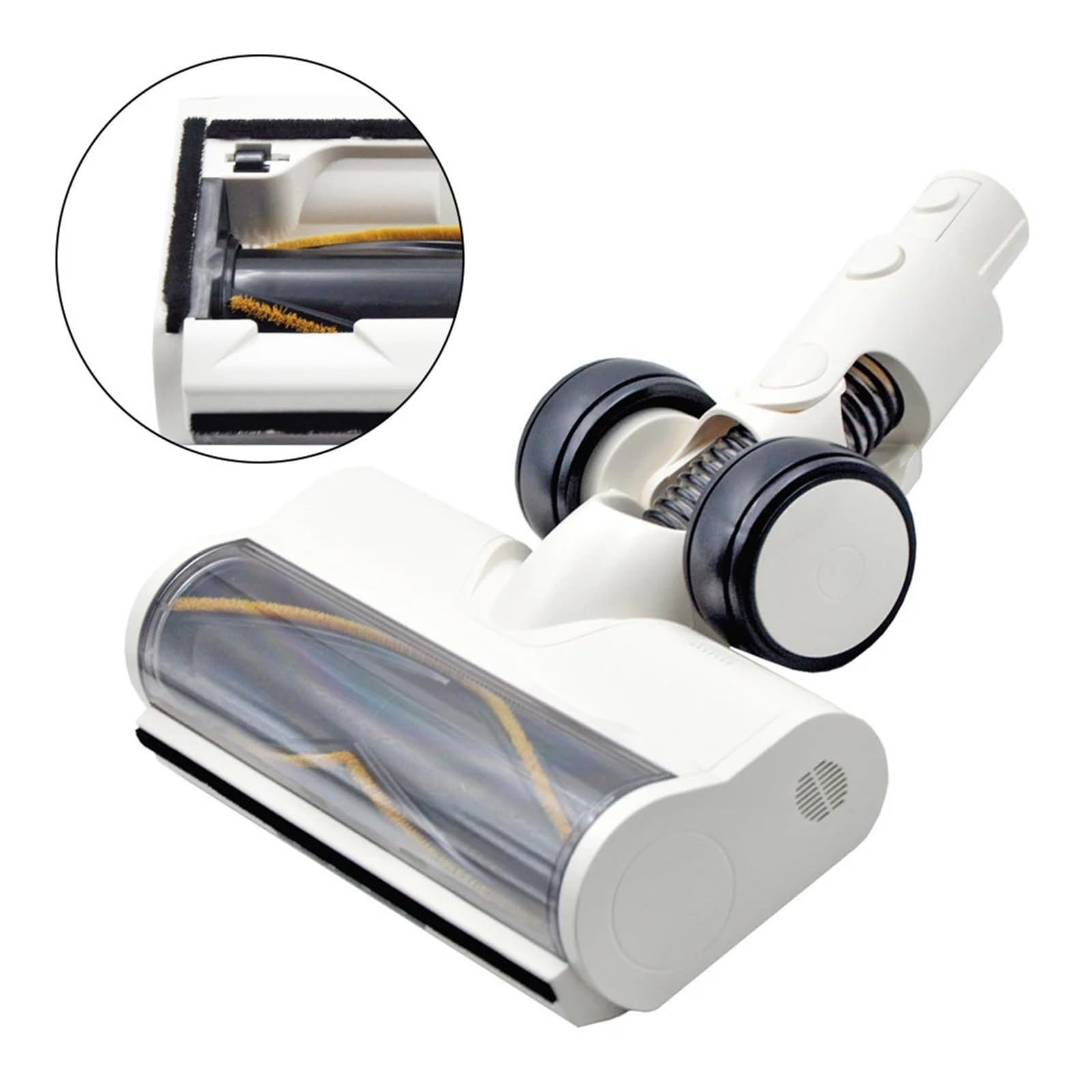 Cabezal de rodillo de cepillo de piso eléctrico blanco con LED | Compatible con Dream R10 T20/T30, aspiradora inalámbrica, limpieza profunda ligera