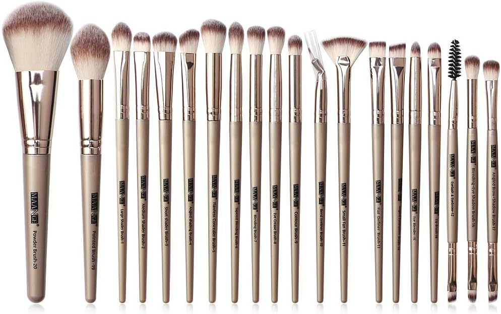 Make-up kwasten 20 STUKS Premium Champagne gouden make-up kwastenset Professionele synthetische make-up kwastenset voor foundation blending Gezichtspoeder Blush Concealers Oogcosmetica