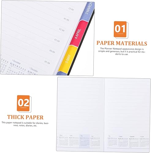 Miniatura 8 de NOLITOY Agenda 2024 Libro 2024 Cuaderno en inglés 2023 Agenda semanal Lista diaria de tareas pendientes Bloc de notas Bloc de notas de temas