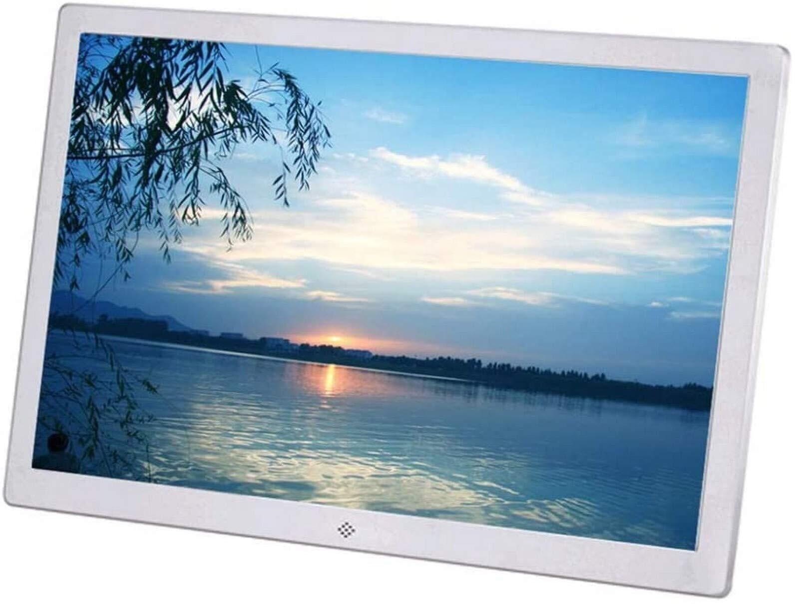 17-calowa cyfrowa ramka do zdjęć i odtwarzacz reklam HD, wyświetlacz FHD IPS 1400x900, obsługa USB/SD, wideo 1080p, kolor srebrny (styl 9 33,3 cala)