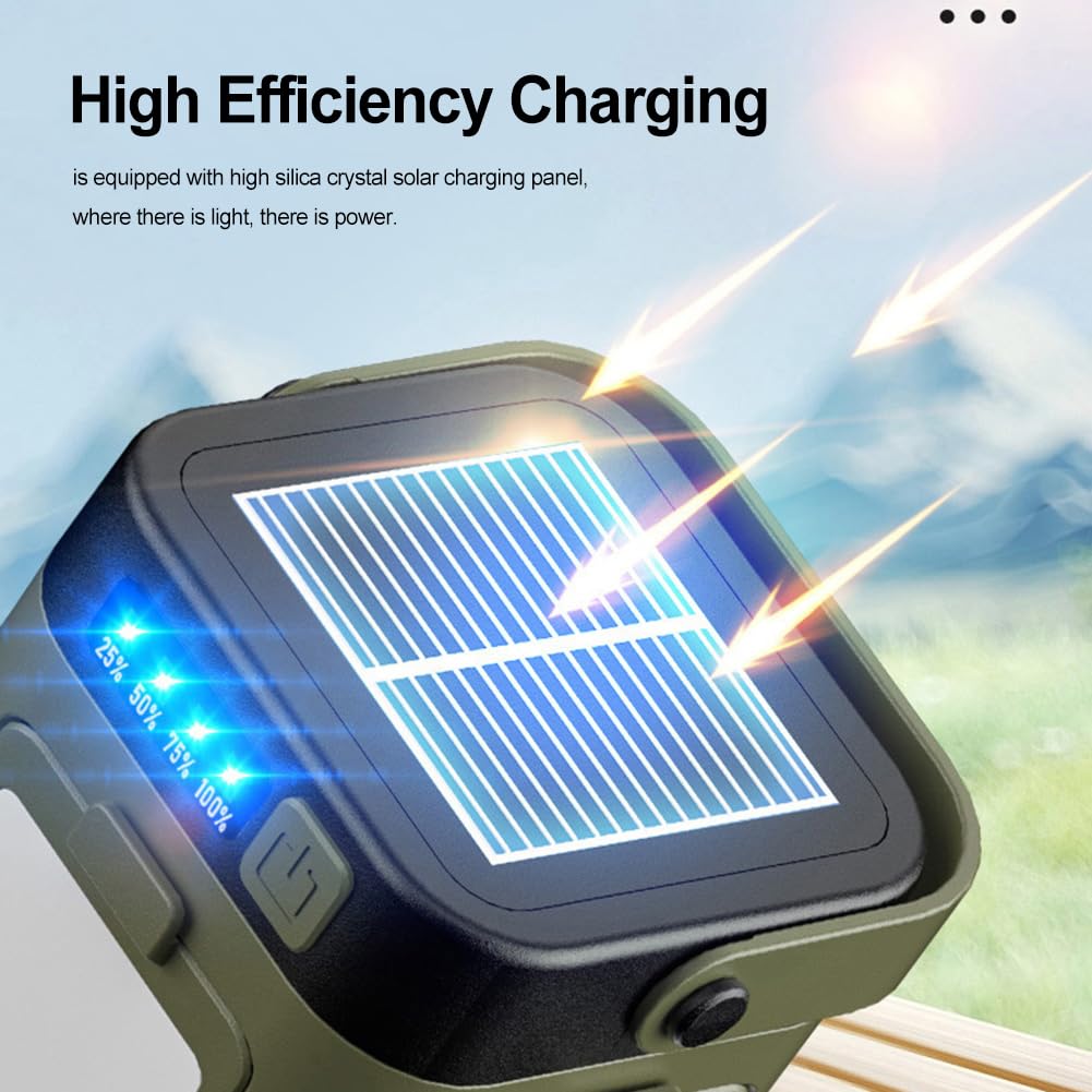 Solarna składana lampa kempingowa z możliwością ładowania lampa wisząca do namiotu światło awaryjne do wędrówek i aktywności na świeżym powietrzu