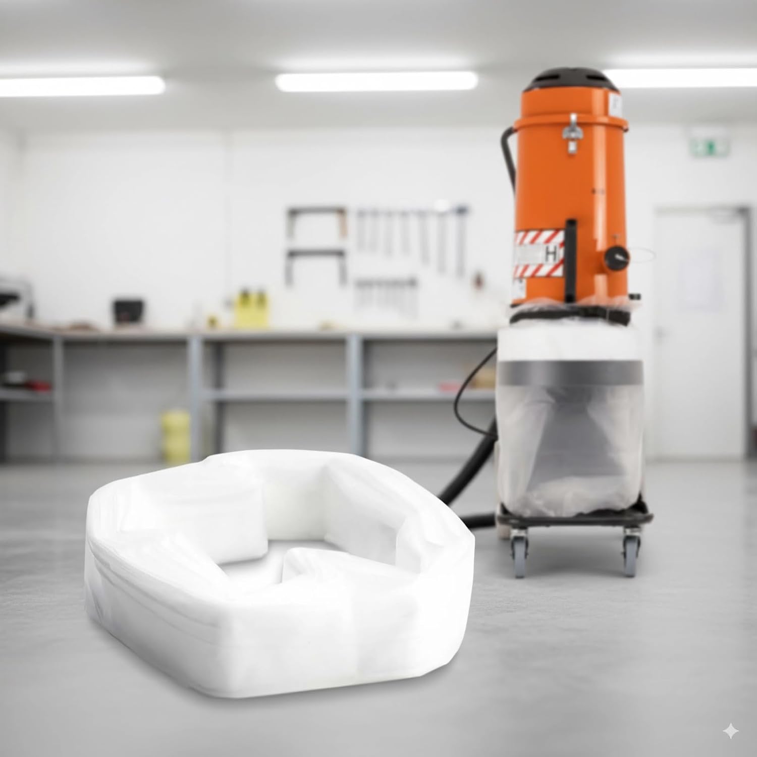 8 Packs 72ft Industrial Vacuums bags C‍ompatible with almost all dust collector Longopac,Supra,Pullman Ermator,Klindex,Nilfisk vacuum