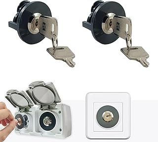 Steckdosenschloss, Stromdiebstahl verhindern, Stromkosten sparen; Verhindert Kontakt von Kindern, Haustieren mit elektrischen Geräten. Im Innen- und Außenbereich weit verbreitet, 2er-Pack