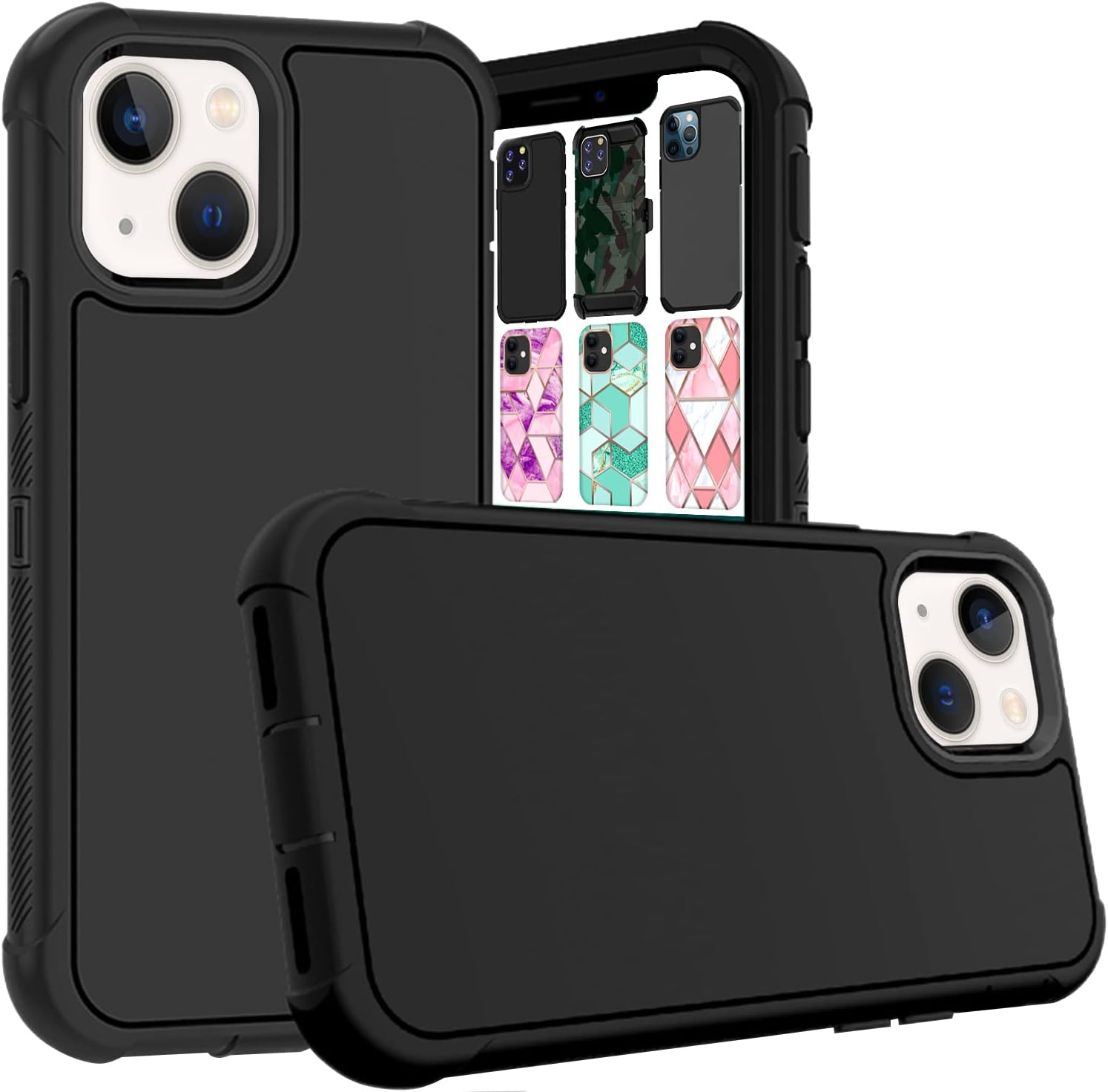 DuraSafe Cases for iPhone 14 Plus 6.7 Inch 2022 A2632 A2885 A2888 A2887 A2886 Anti-Shock Thin Case Protective Streamlined Cover - Black(Without Holster)