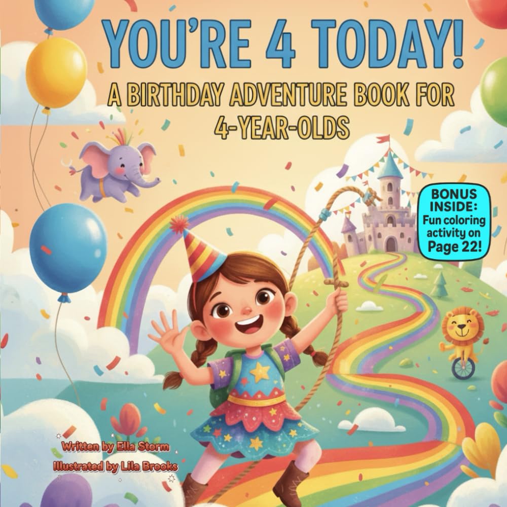 Hooray! You’re 4 Today!: A Birthday Adventure Storybook in Fun Rhymes for 4-Year-Old Girls