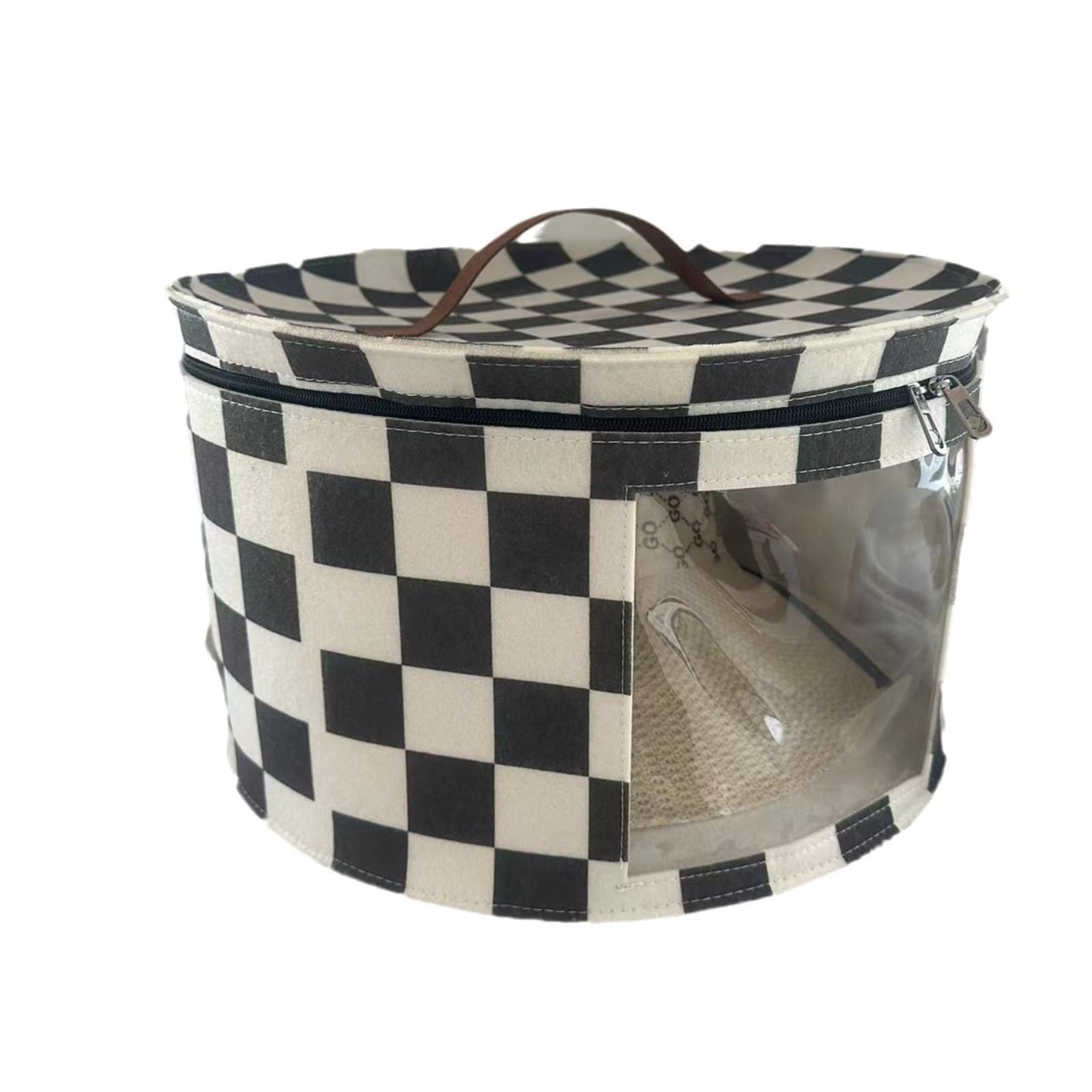 Moedweuo B Large Hat Storage Ox With Lid, Foldable Travel Hat Organiser