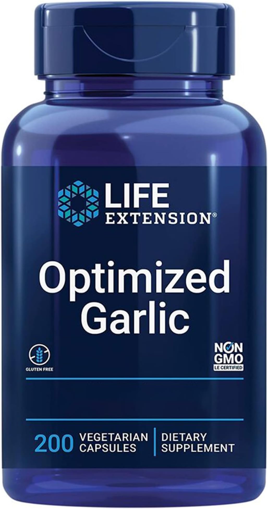 Optimised Garlic (Garlic Extract), 200 Vegan Capsules, Laboratory-Tested, Vegetarian, Gluten-Free, SOYA-Free, Non-GMO