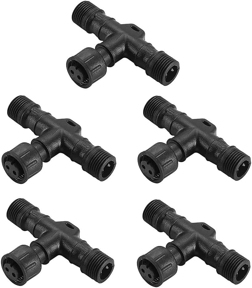 INDARUN 5 pcs 5 Pins T-Connector Waterproof IP67 for RGBW Led Decking Lights