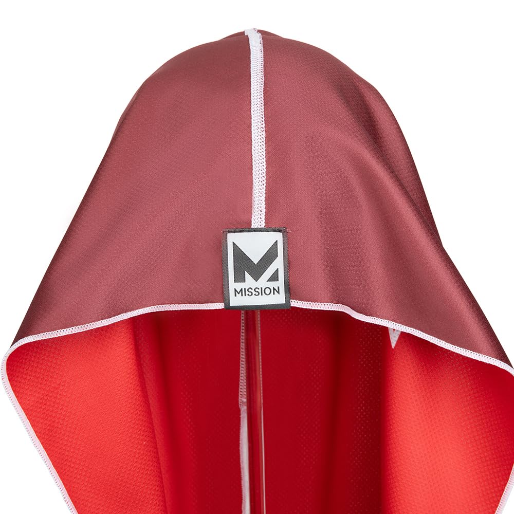 MISSION Serviette réversible à capuche rafraîchissante - Rafraîchit instantanément lorsqu'elle est mouillée, protection solaire UPF 50, épouse votre tête pour rester en place, idéale pour le sport, le