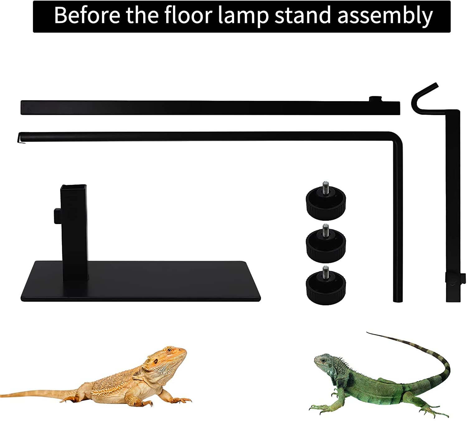 Lampe Chauffante Terrarium Support de Lampe Chauffant TéLescopique Réglable au Sol, Lampe Chauffante Pour Chiots avec Support, pour éClairage de RéCipient en Verre Reptile Tortoise Spider