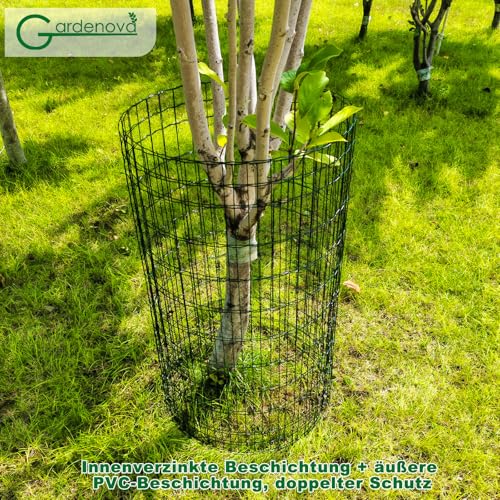 1x25m Gartenzaun Zaun PVC-beschichtet & verzinkt Maschendraht Metallzaun Drahtstärke 2,1 mm Maschen 5x5cm / 5x10cm, Tiefgrün – Robustes Drahtgeflecht für Garten, Tiere und Beet
