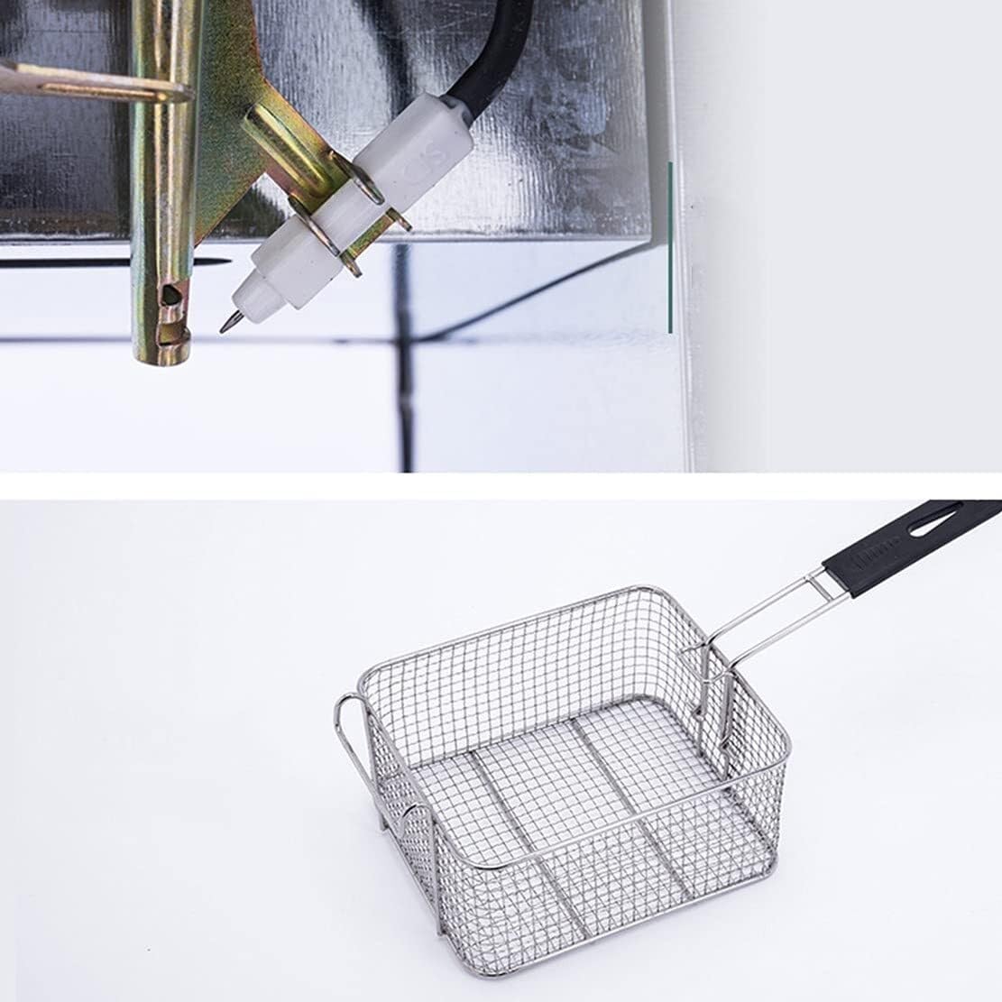 Commercial Stainless Steel Dual Pot Gas Fryer - Countertop Deep Fryer with Baskets & Lids for Restaurants & Home Use - Natural Gas Burners for Crispy Fried Food