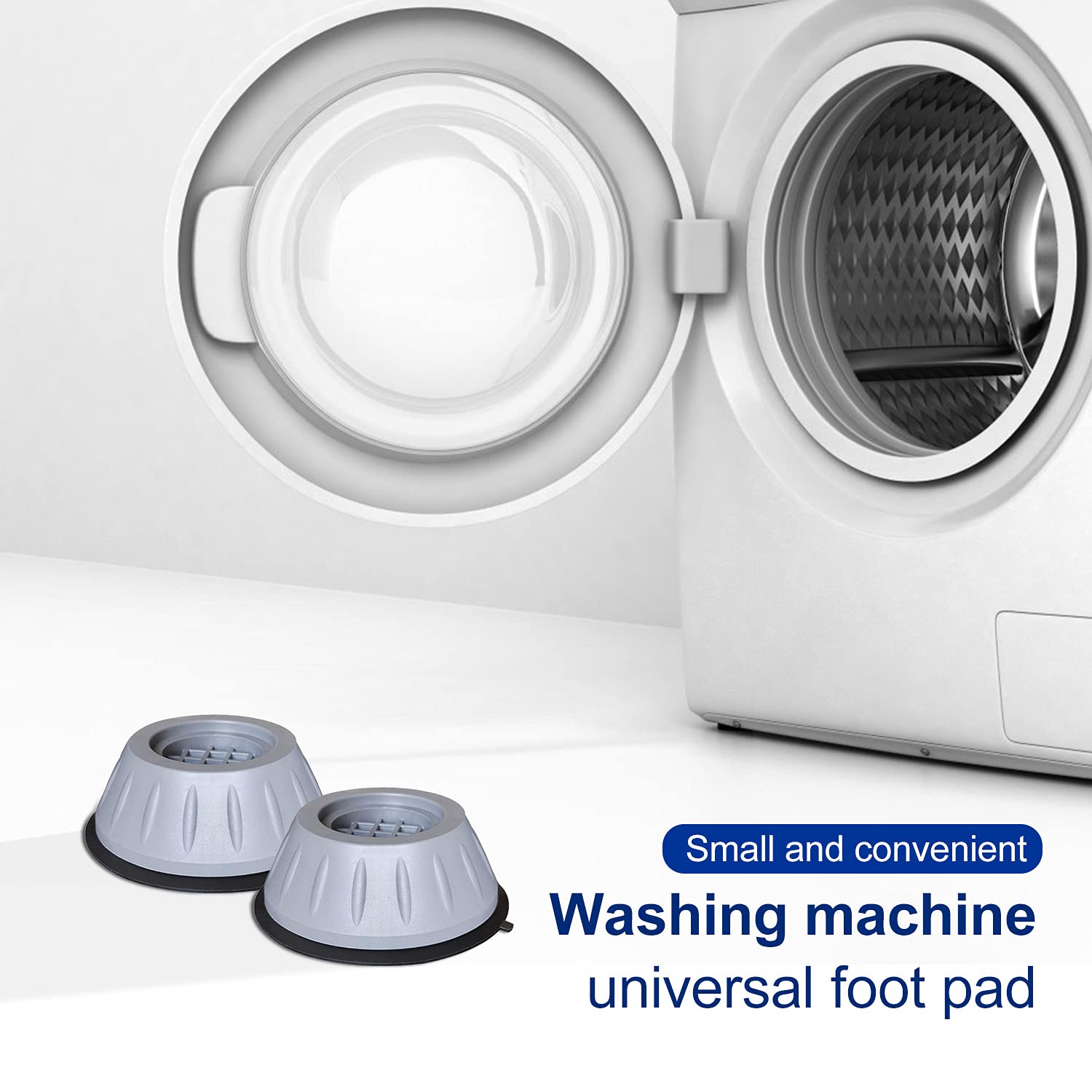 Wosta Anti Vibration Washer Dryer Pads with Suction Cup Feet, Fridge Washing Machine Leveling Feet Anti Walk Pads Shock Absorber Furniture Lifting Base(4 Piece). 3