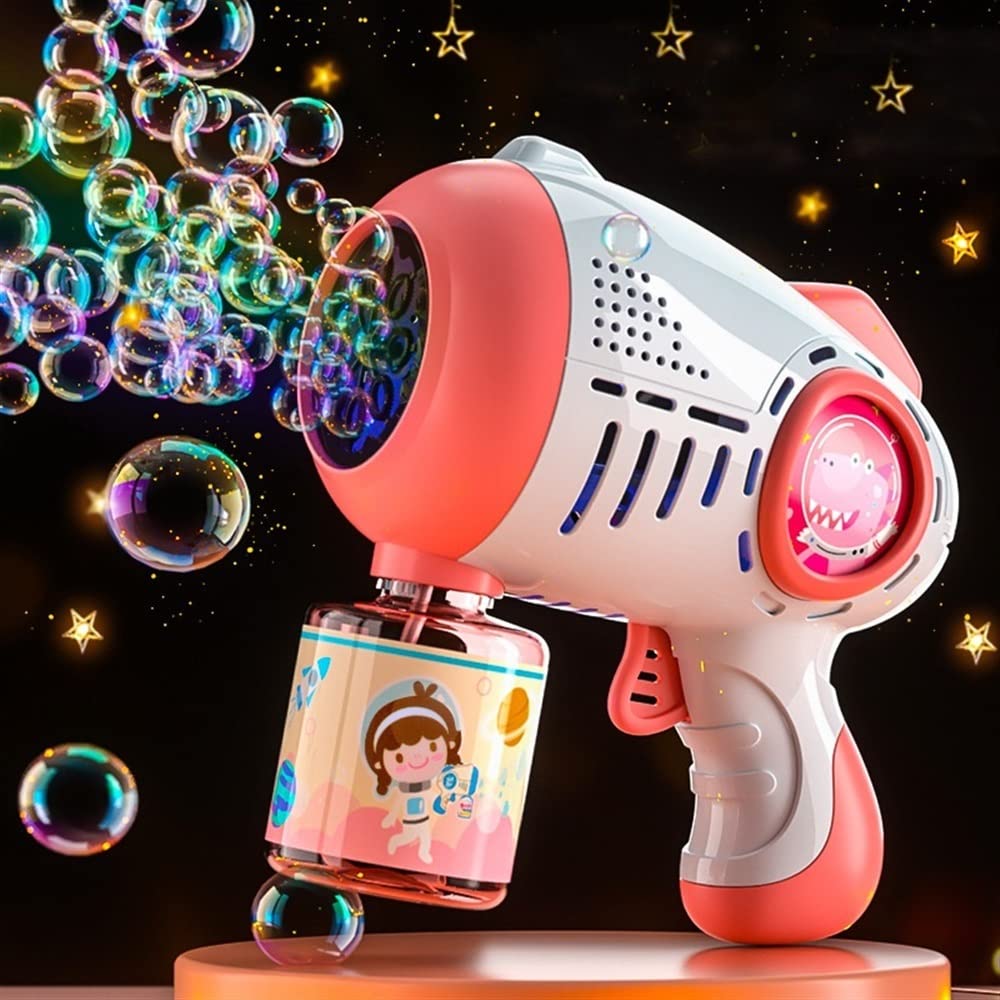 Bubble Gun， Bubble Machine for Toddlers 2-14,Electric Blower Dinosaurs Bubble Gun with 1 Bottles Bubble Refill Solution,Bubble Blaster Party Favors, Easter Basket Stuffers,Outdoors Activity