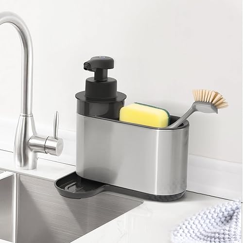 Miniatura 7 de Dispensador automático de jabón de manos sin contacto bomba de sensor recargable para dispensador de jabón espumoso de cocina con organizador de