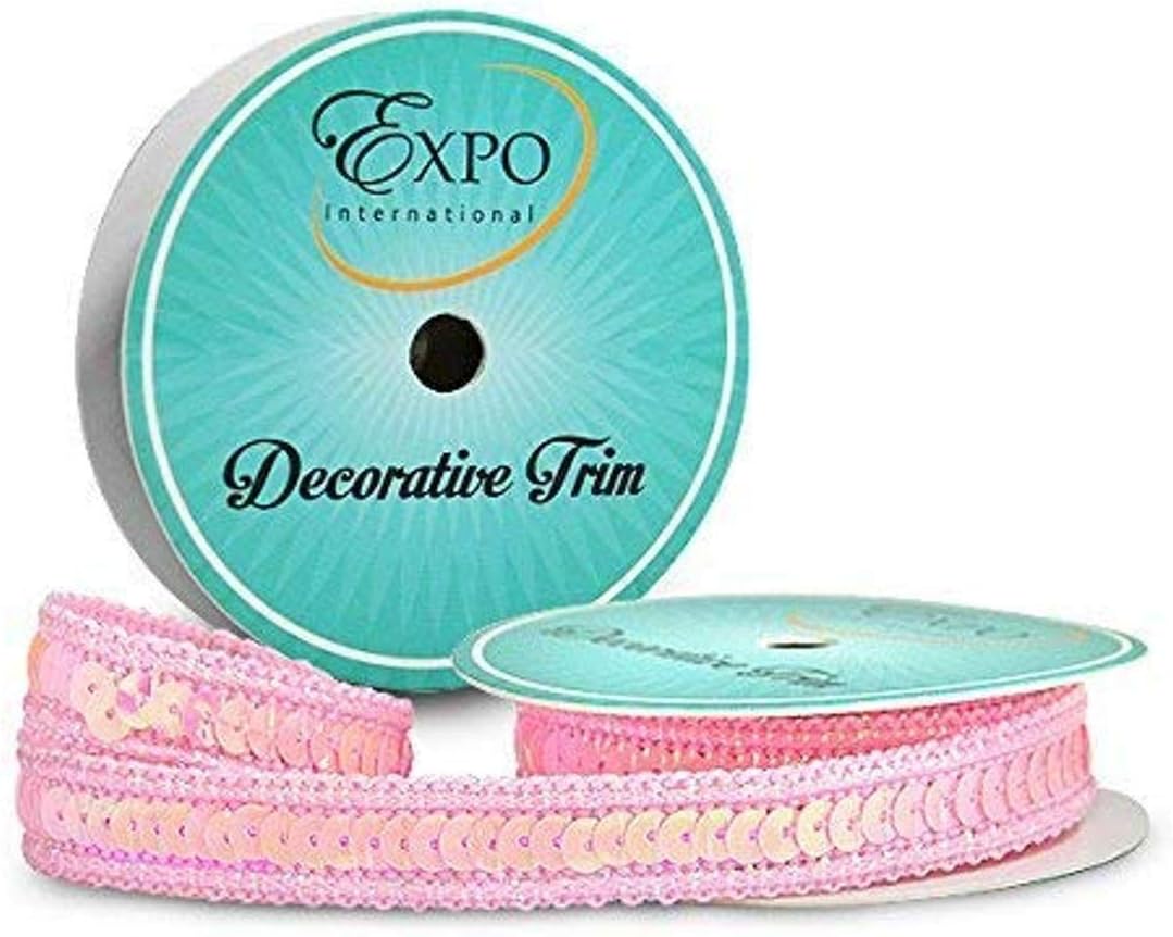 Expo International SIR6168GL Zali Sequin with Sparkle Edge Trim Spool, 3 yd, Gold : Everything Else