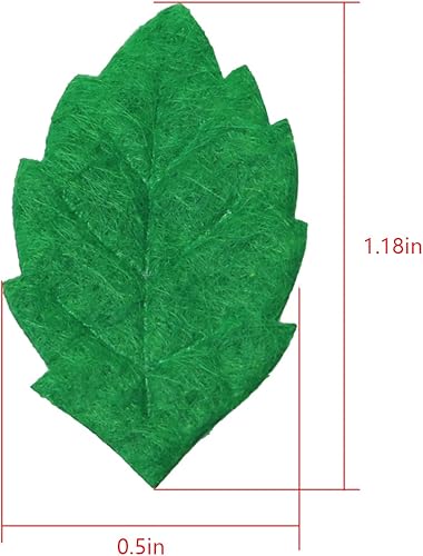 Miniatura 2 de Hojas de tela falsas, 100 hojas de tela artificiales verdes para álbumes de recortes, proyectos de manualidades, boda, decoración de fiestas, hojas