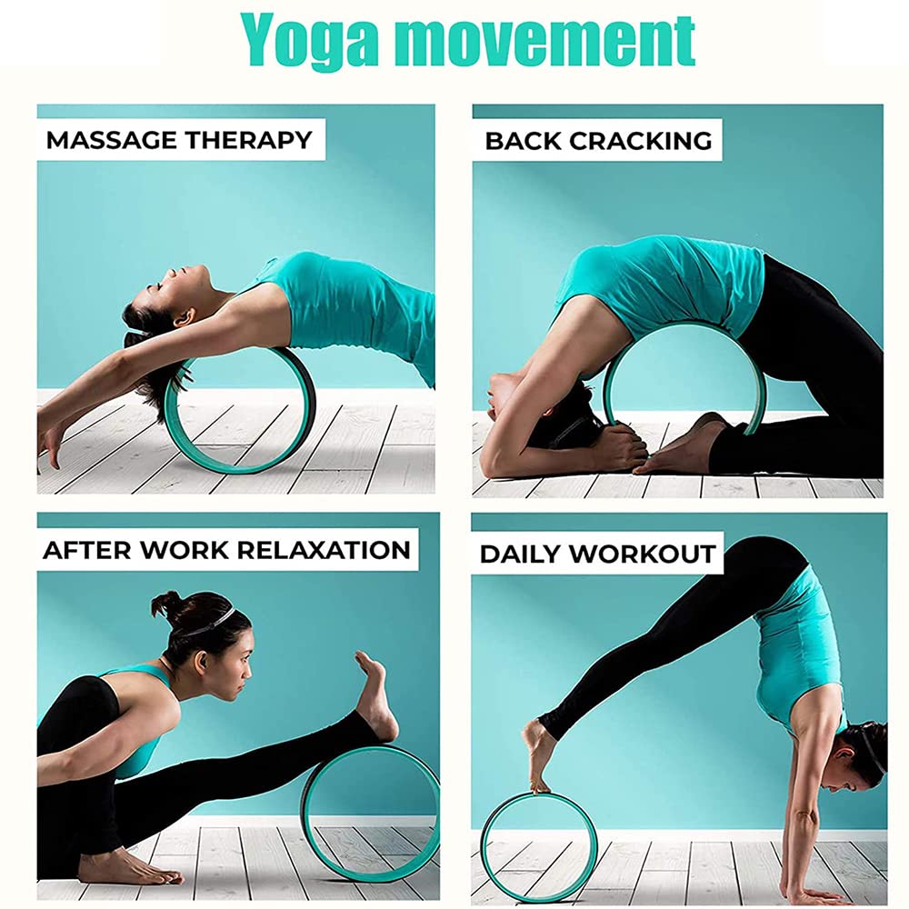 Yoga Wheel TPE Antiscivolo Yoga Spine Roller Wheel Cerchio per Il Mal di Schiena Ain Sollievo E Miglioramento di Backbends Flessibilità Formazione