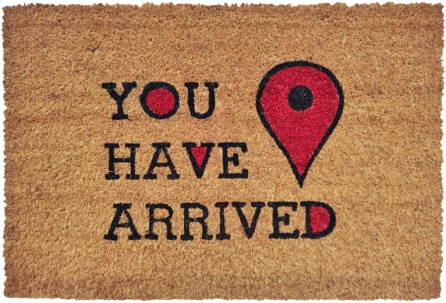 Mats Avenue Coir and Rubber Backed Hand Printed Pattern Limited Edition Door Mat Destination Theme Multi Color 40x60 cm