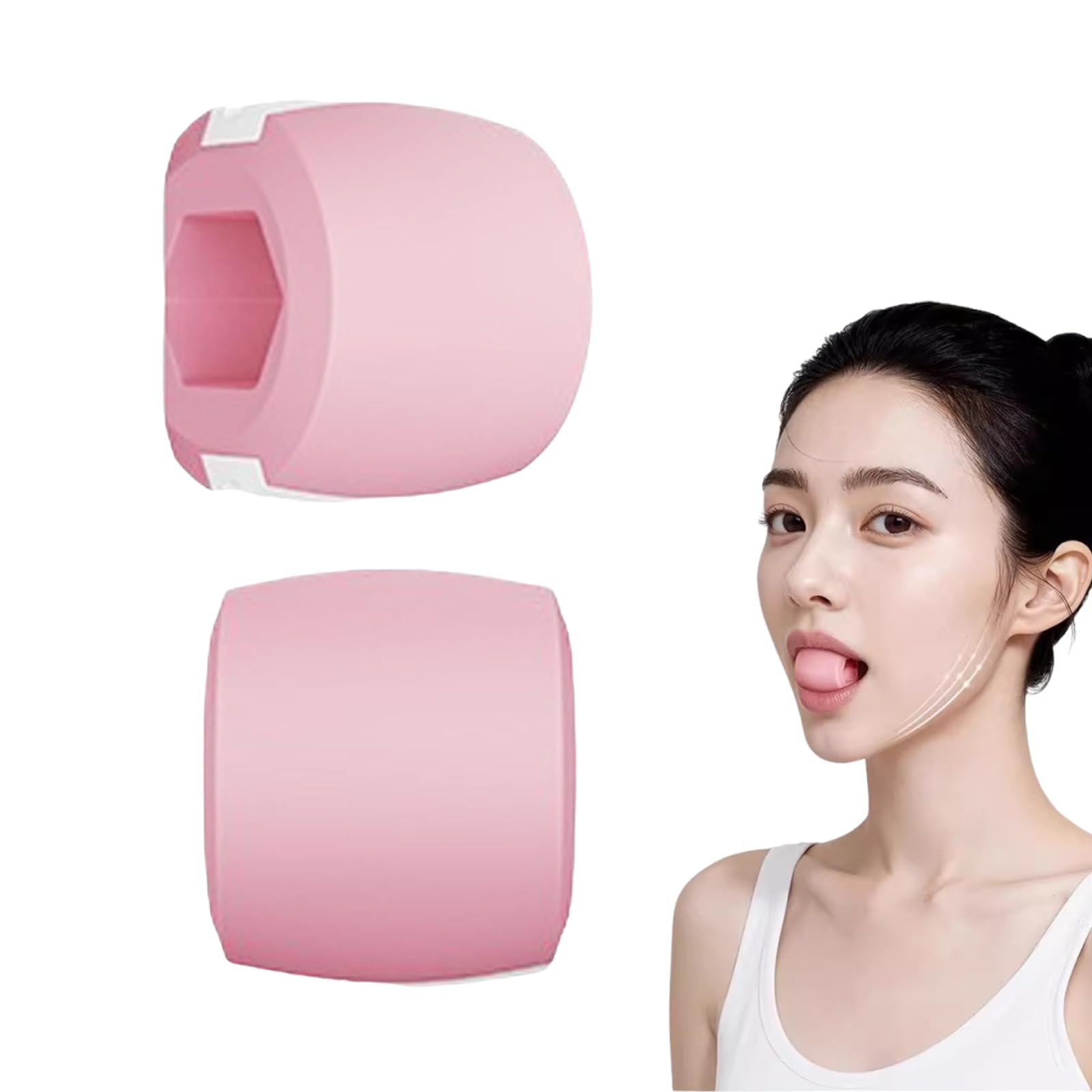 JIMIGUGU 顔痩せグッズ 表情筋トレーニング ジョートナー 顔痩せ フェイスライン トレーナー くわえる エクササイズ 器具 顔の筋肉を鍛える美顔器 ロープ付き 軽量で持ち運びに便利 男女兼用